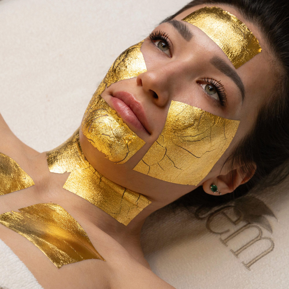 SkinSystem Aurum 24kt Gold Leaf Mask  25 foglie  - trattamento viso e décolleté con oro
